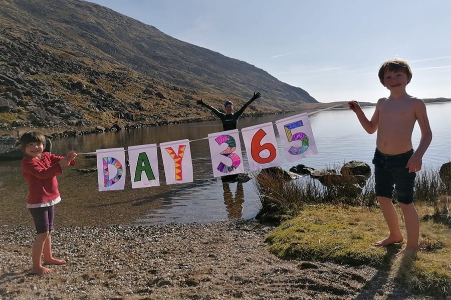 Director Katie Shilcock finishing her 5k every day challenge.