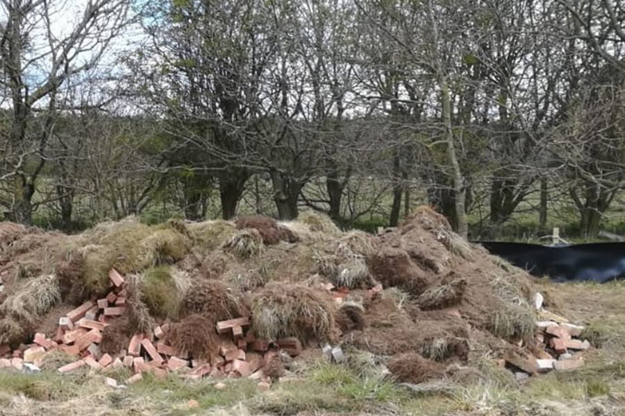 A brick_turf hibernation mound created as a receptor site for lizards