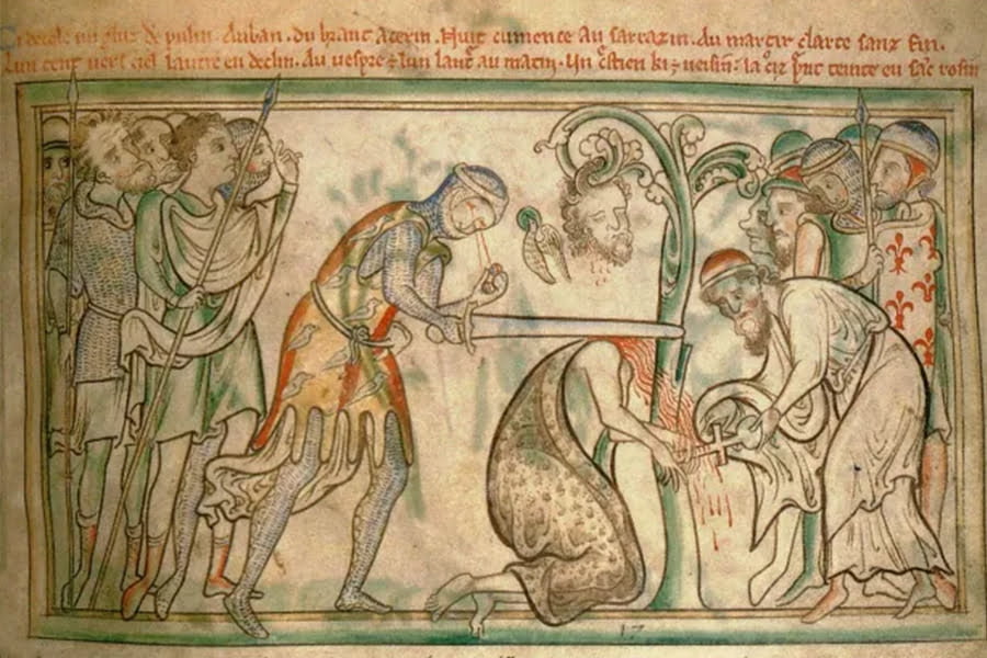 Medieval depiction of St Alban's death